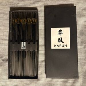 Kafuh Black Chopsticks Set NWOT